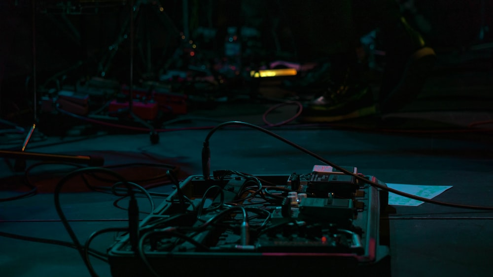 assorted musical instruments on stage