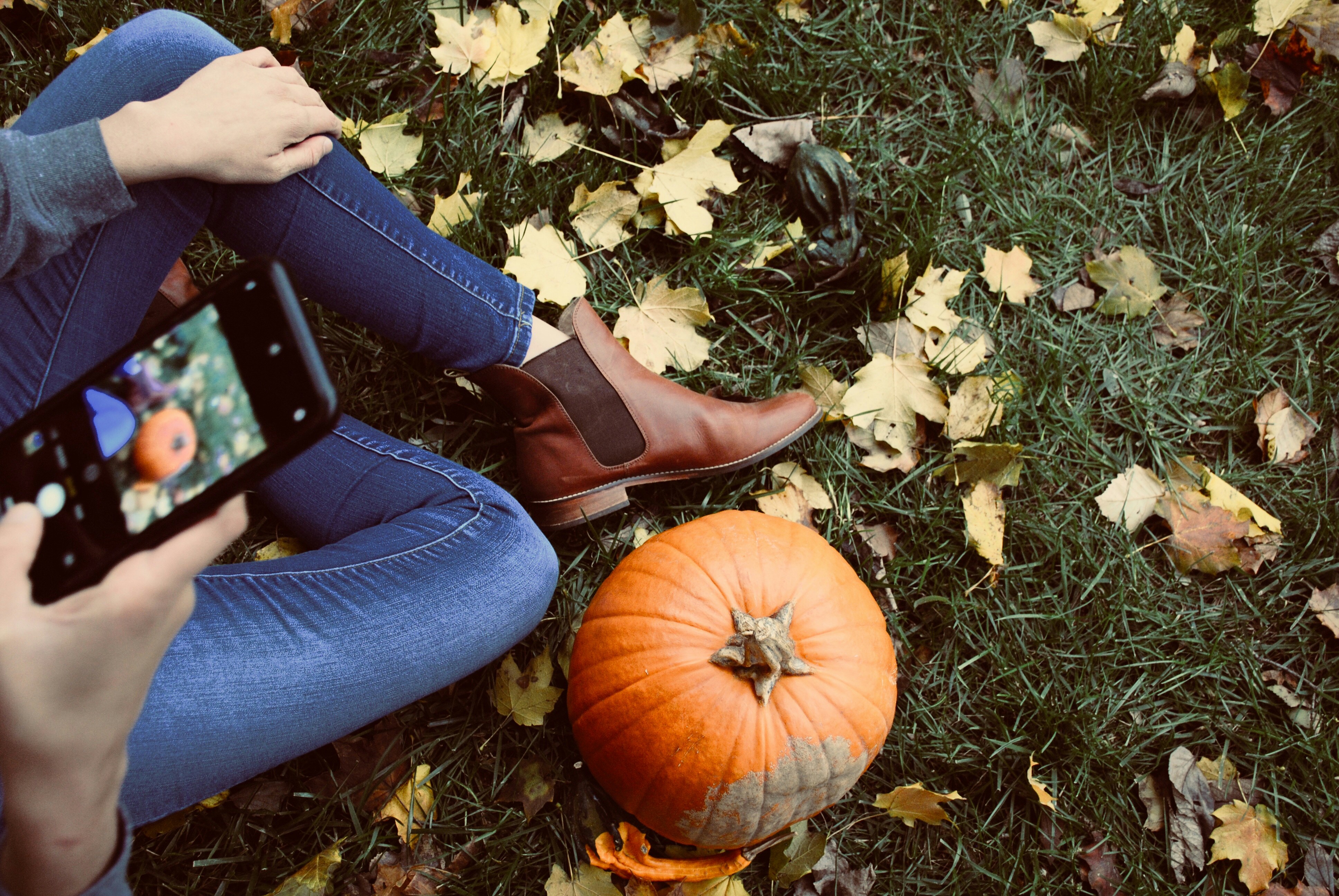 person showing red squash on phone