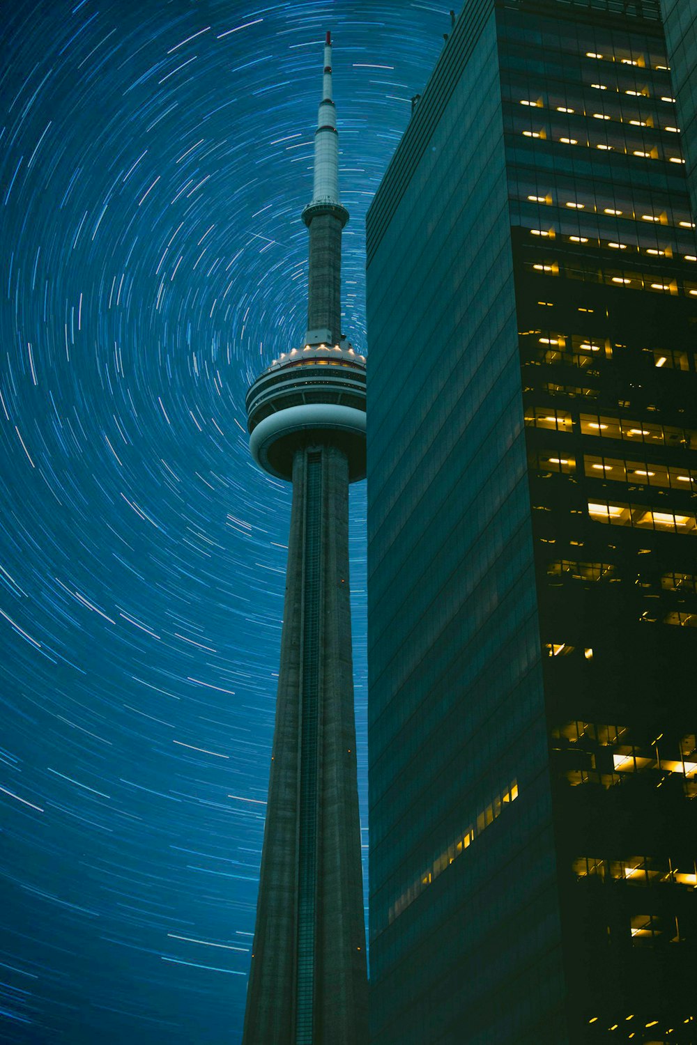 CN Tower in time-lapse photography