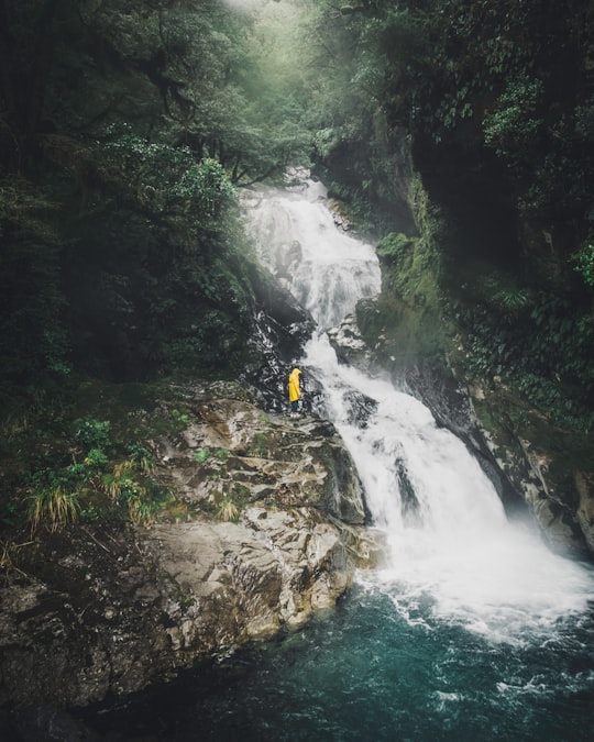 waterfalls in Fiordland National Park New Zealand