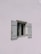 A simple exterior wall painted white with a small window in the center. The window has two light gray shutters partially open, each fitted with metal hinges and a latch. The setting suggests a minimalist architectural style.