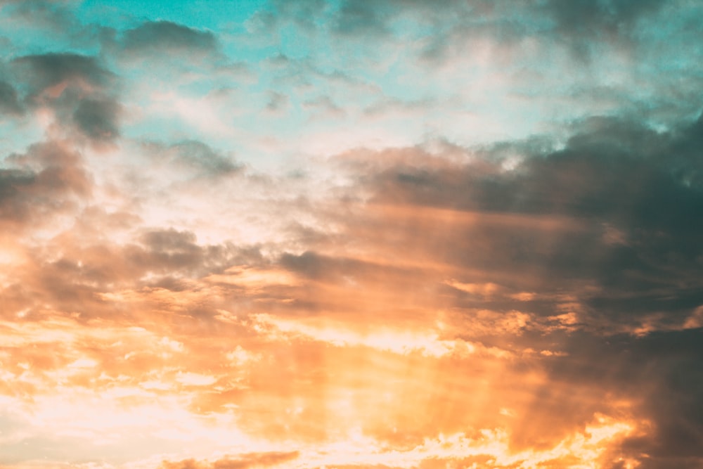 gray clouds during golden hour