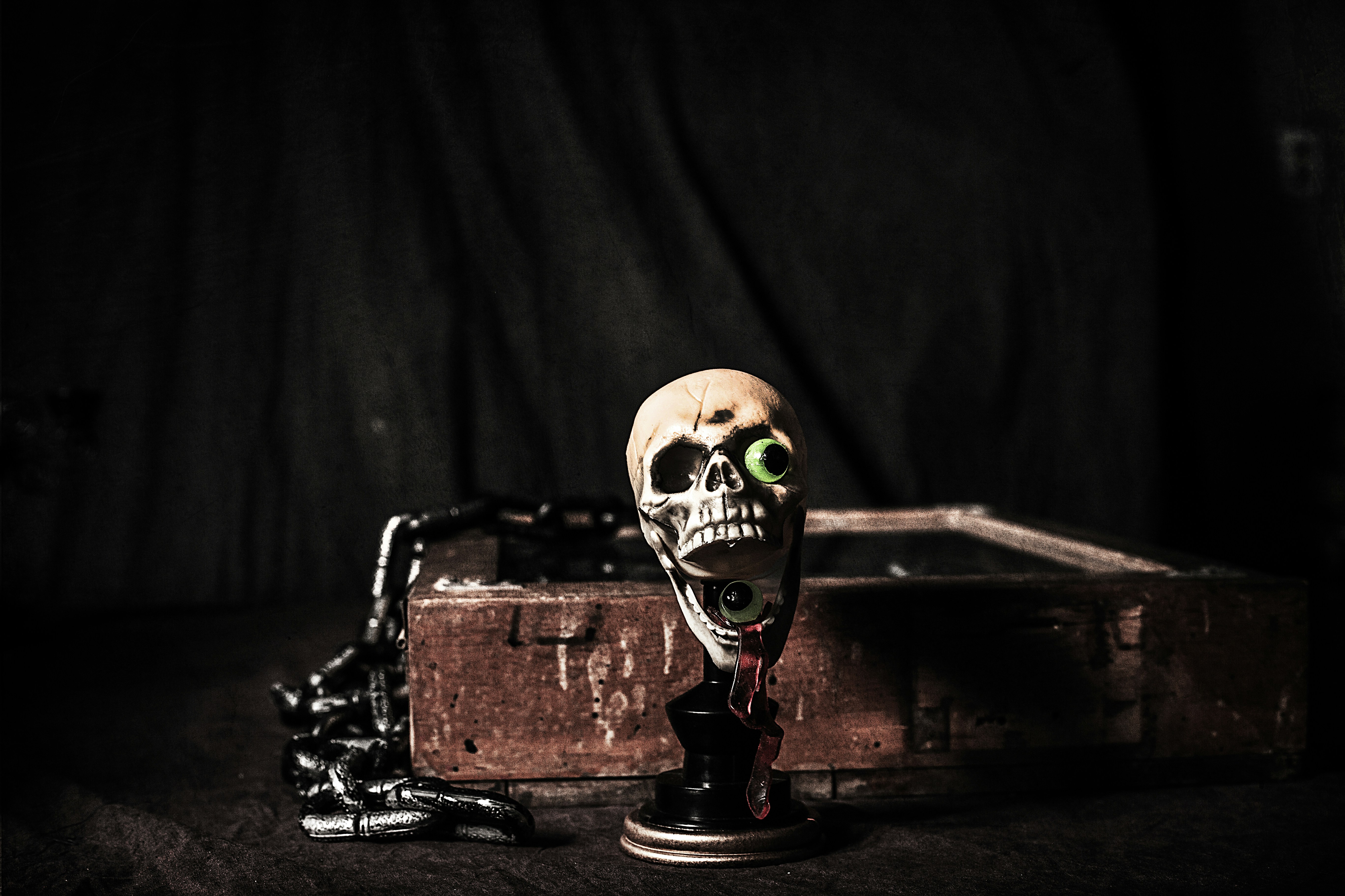 brown skull figurine