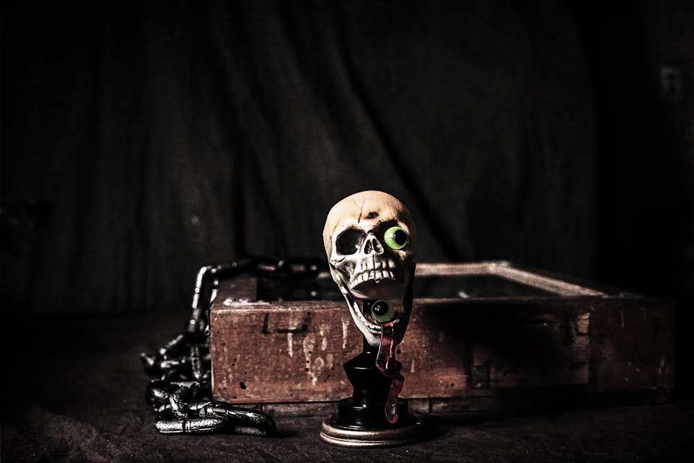 brown skull figurine