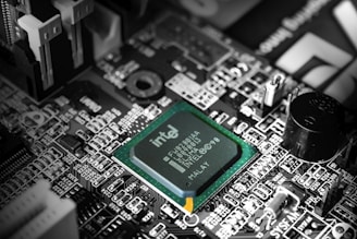 Intel computer processor in selective color photography
