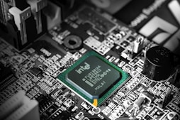 Intel computer processor in selective color photography
