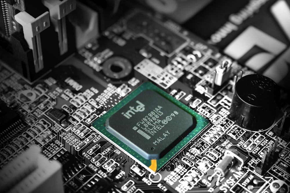 Intel computer processor in selective color photography