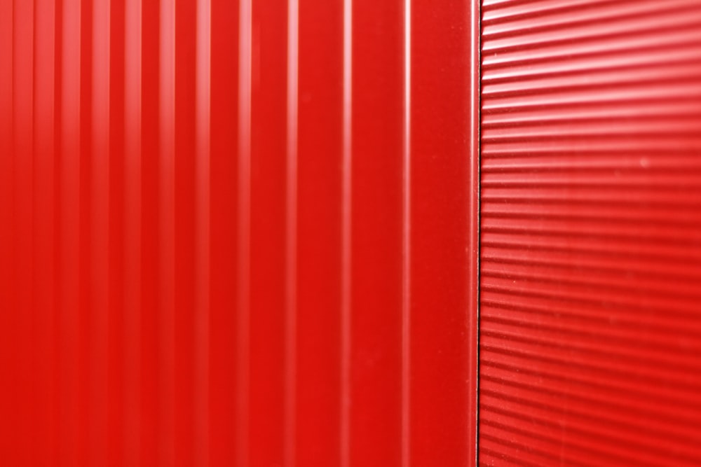 red painted metal wall