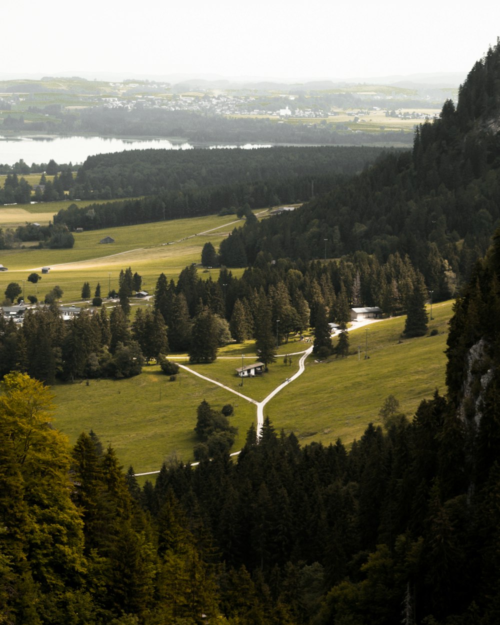 house surrounded by trees on valley during daytime