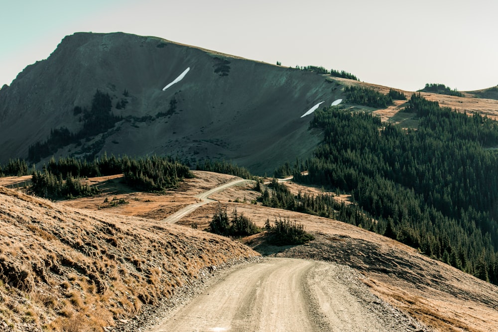 dirt way on top of mountain during daytime