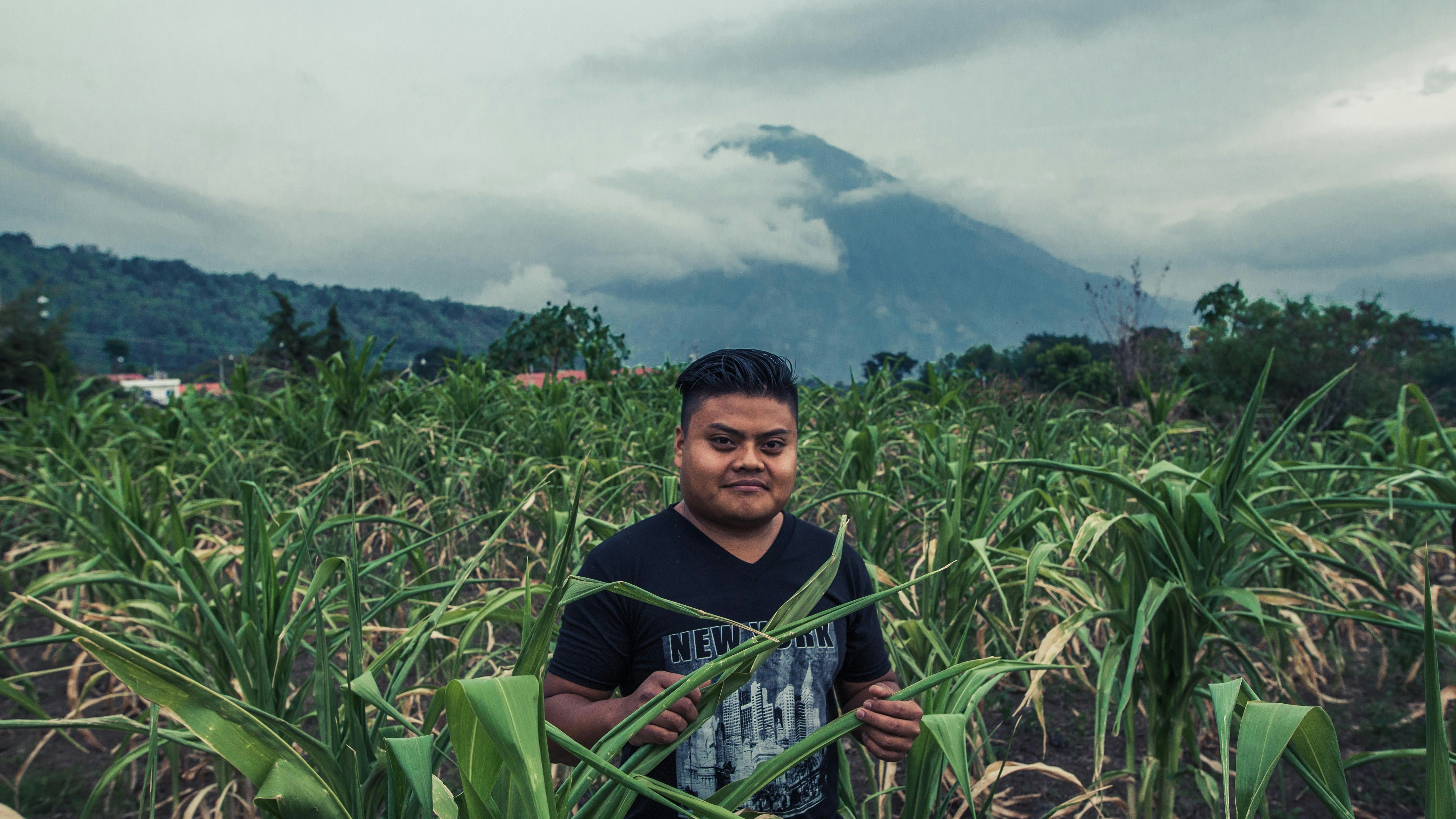 man standing on green grass field at daytime
