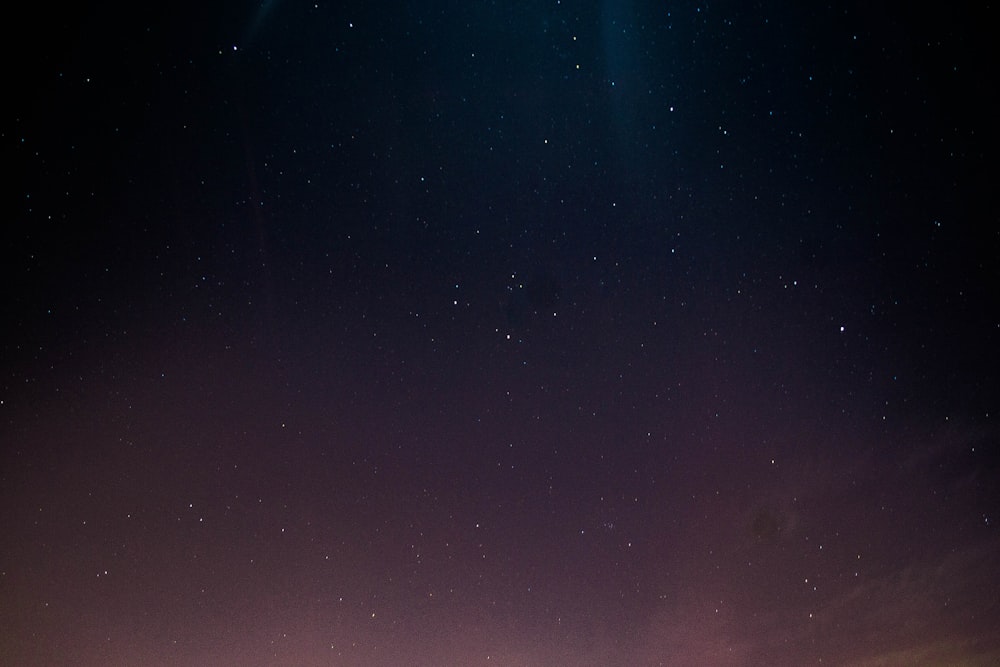Un paio di persone in piedi sulla cima di una collina sotto un cielo pieno di stelle