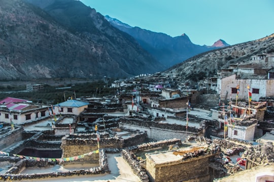 aerial photography of houses in Mustang Nepal