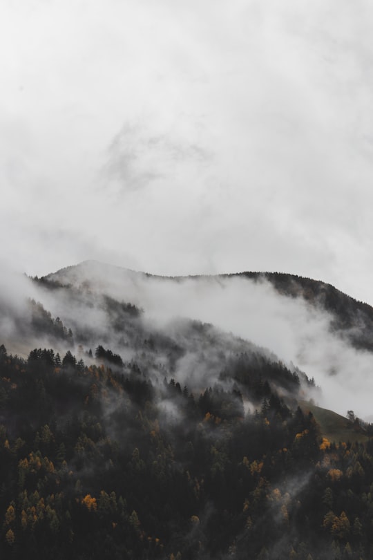 mountains covered with fogs in Rieserferner-Ahrn Nature Park Italy