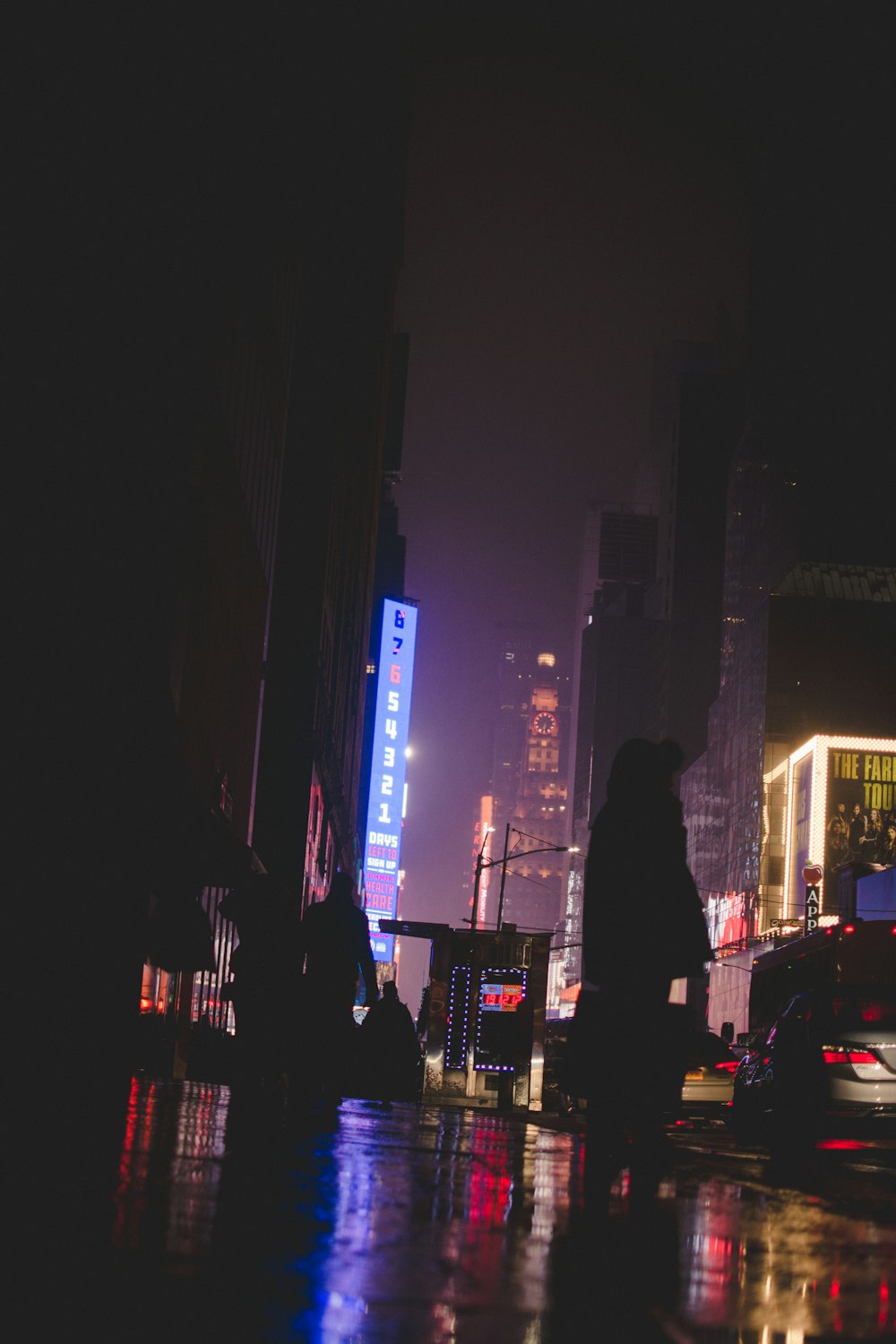 vehicles at the road during nightime