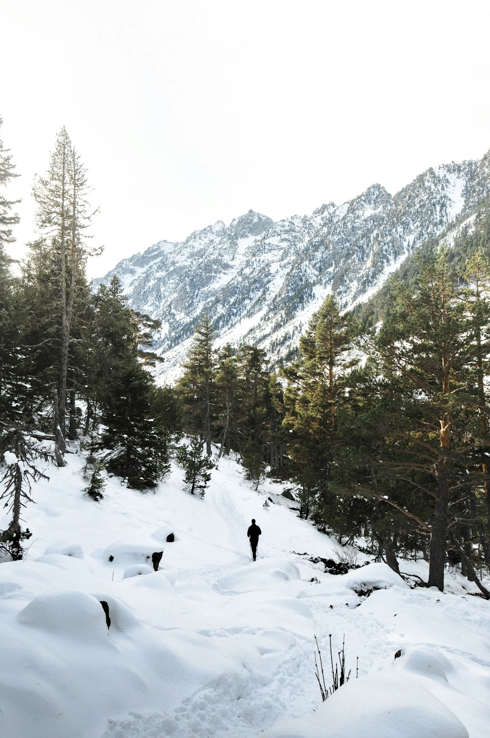 man standing on snow