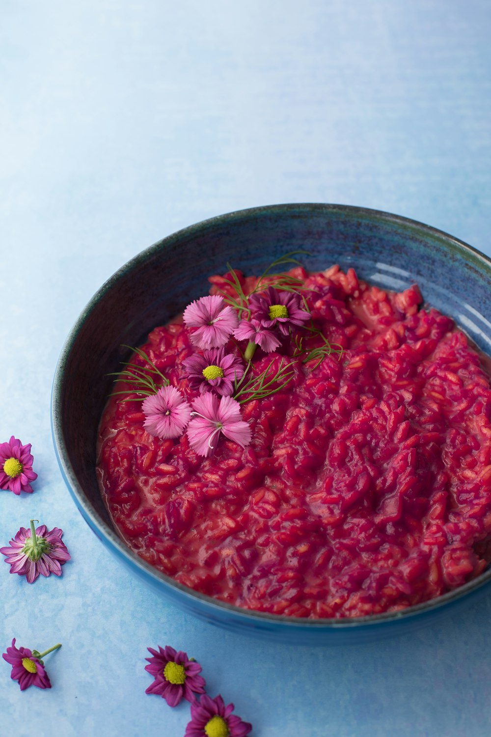 pink flowers on bowl