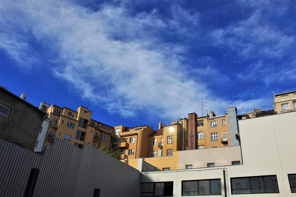 worm's eyeview of building