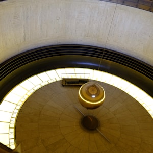 dome ceiling with turned on lights