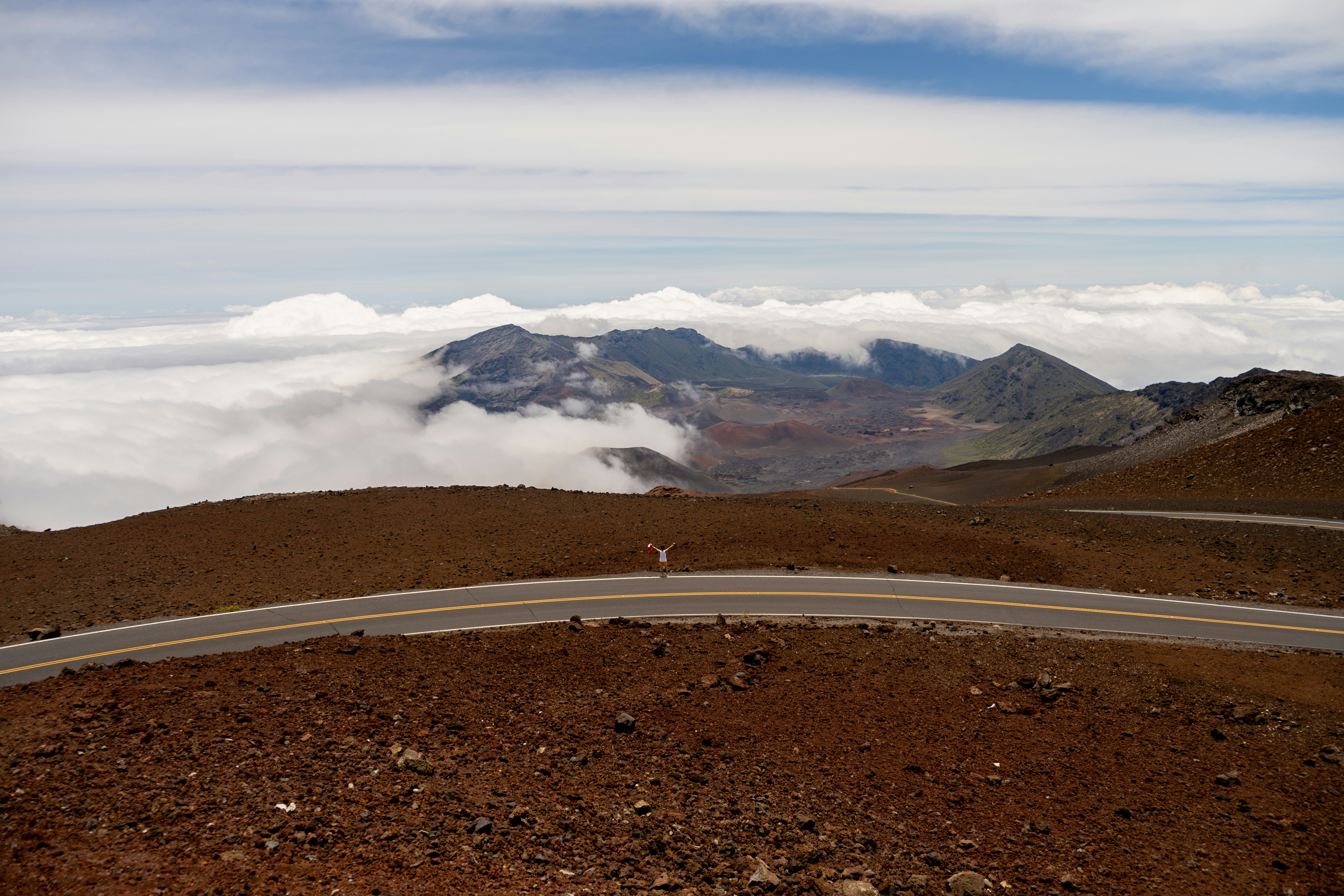 At the top of Haleakala for around 30 minutes when my friends started getting winded from being at altitude. Knowing this I quickly eased my way down the deceptively steep rocky hill in my flip flops for this last shot.