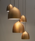 turned on pendant lamps