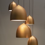 turned on pendant lamps