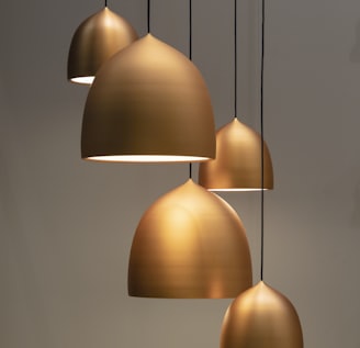 turned on pendant lamps