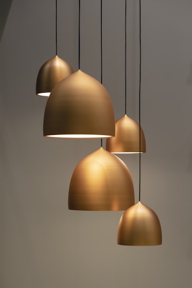 Lamps with golden shades