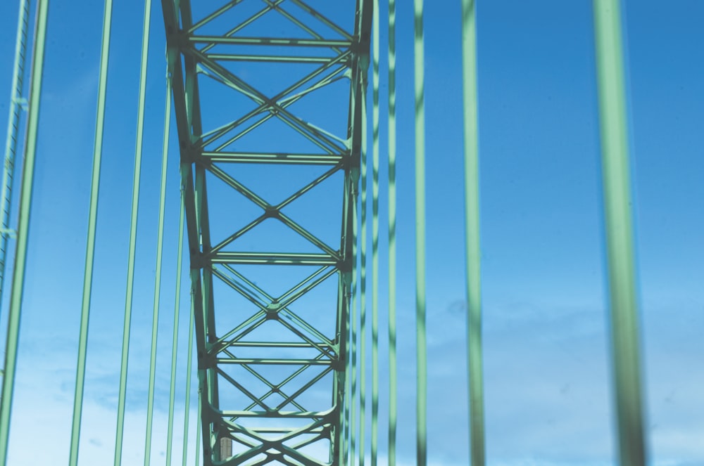 closeup photo of suspension bridge