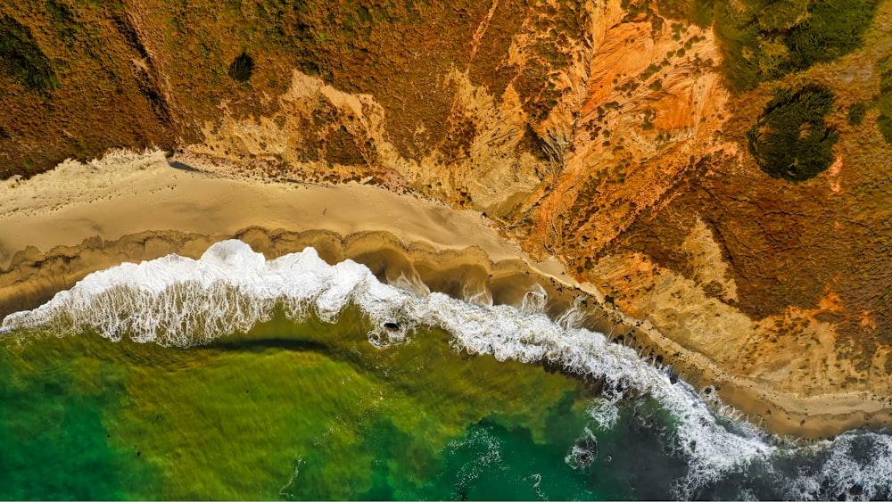 aerial view of seashore