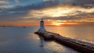lighthouse during night