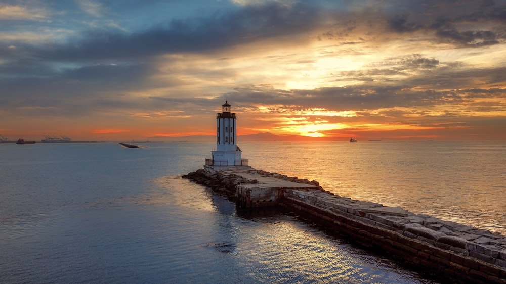 lighthouse during night