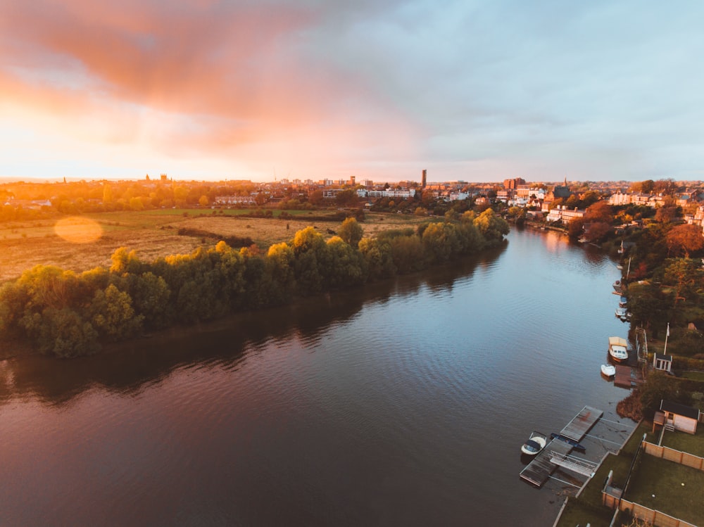 aerial photography of river