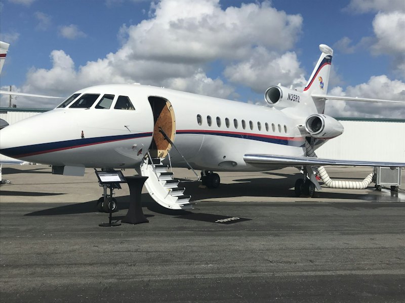 Aircraft parked on airport tarmac