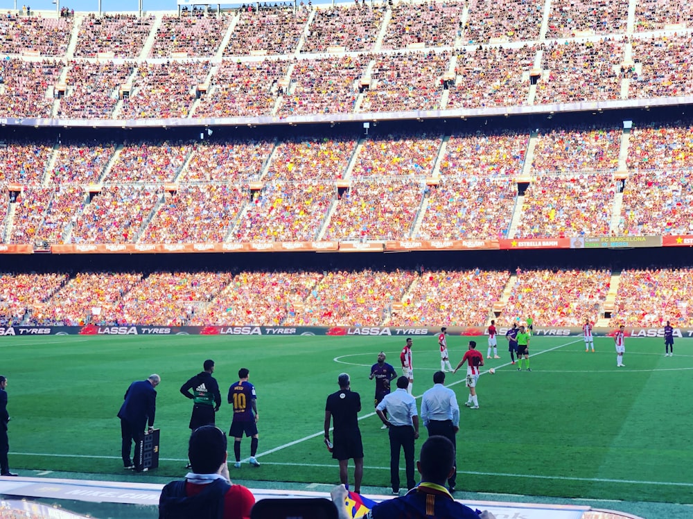 soccer player on stadium