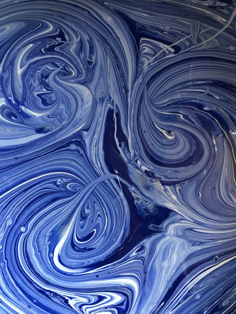 blue and white artwork