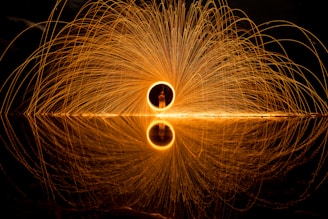 person holding circular light