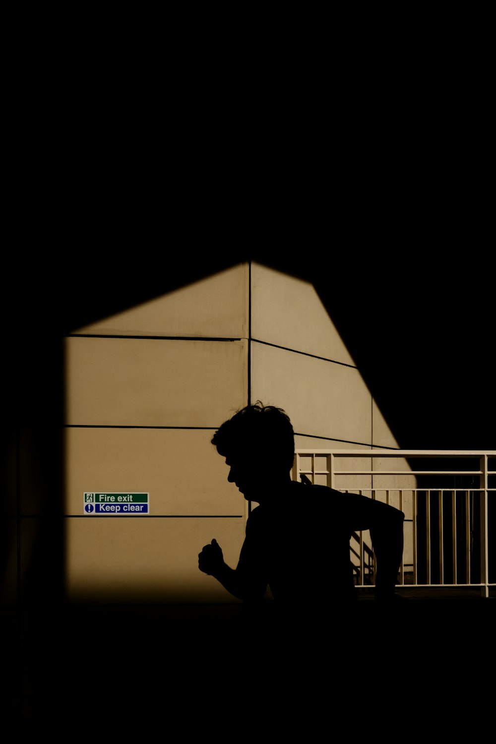 silhouette of running man