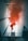 A narrow, tall space with white walls and a metal railing, where thick plumes of red smoke fill the center. The smoke contrasts sharply with the stark, cold ambiance created by the aged and slightly peeling walls.