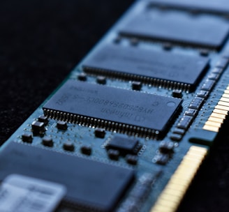 macro shot photo of a computer RAM