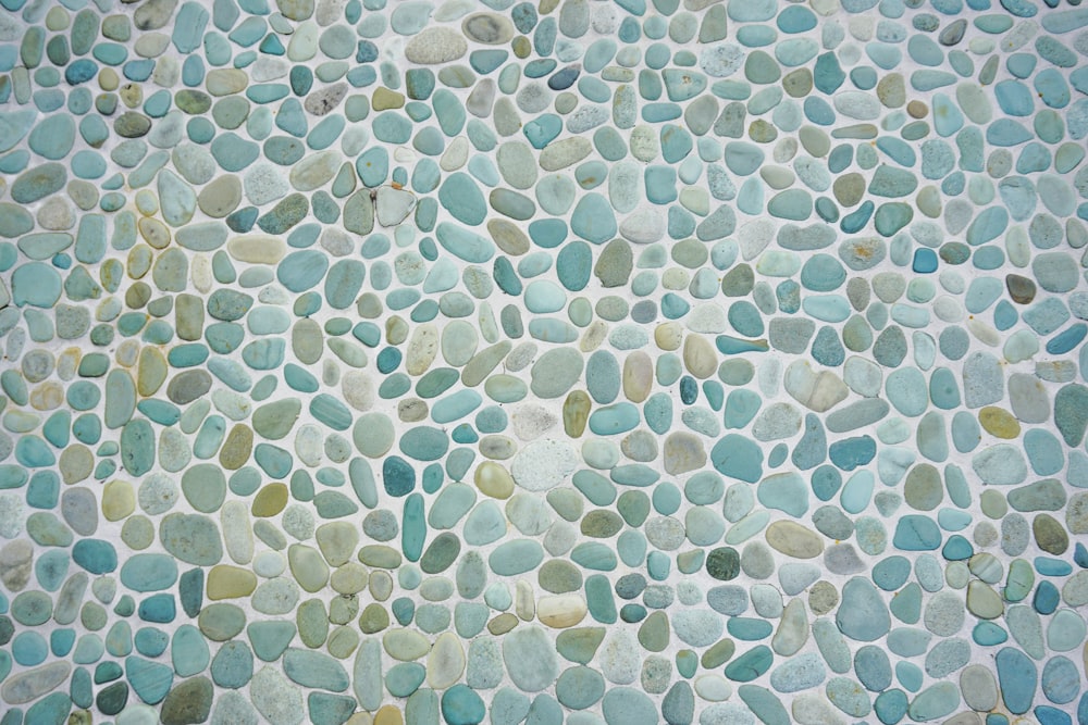 teal and green pebbles