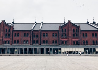 landscape photography of red and gray building