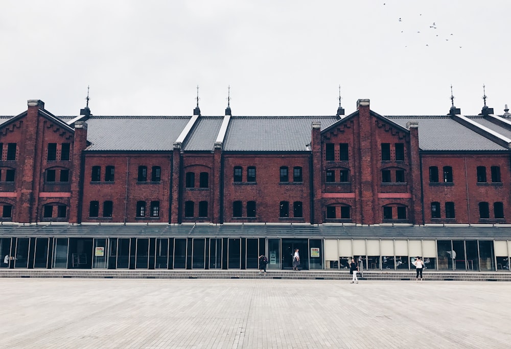 landscape photography of red and gray building