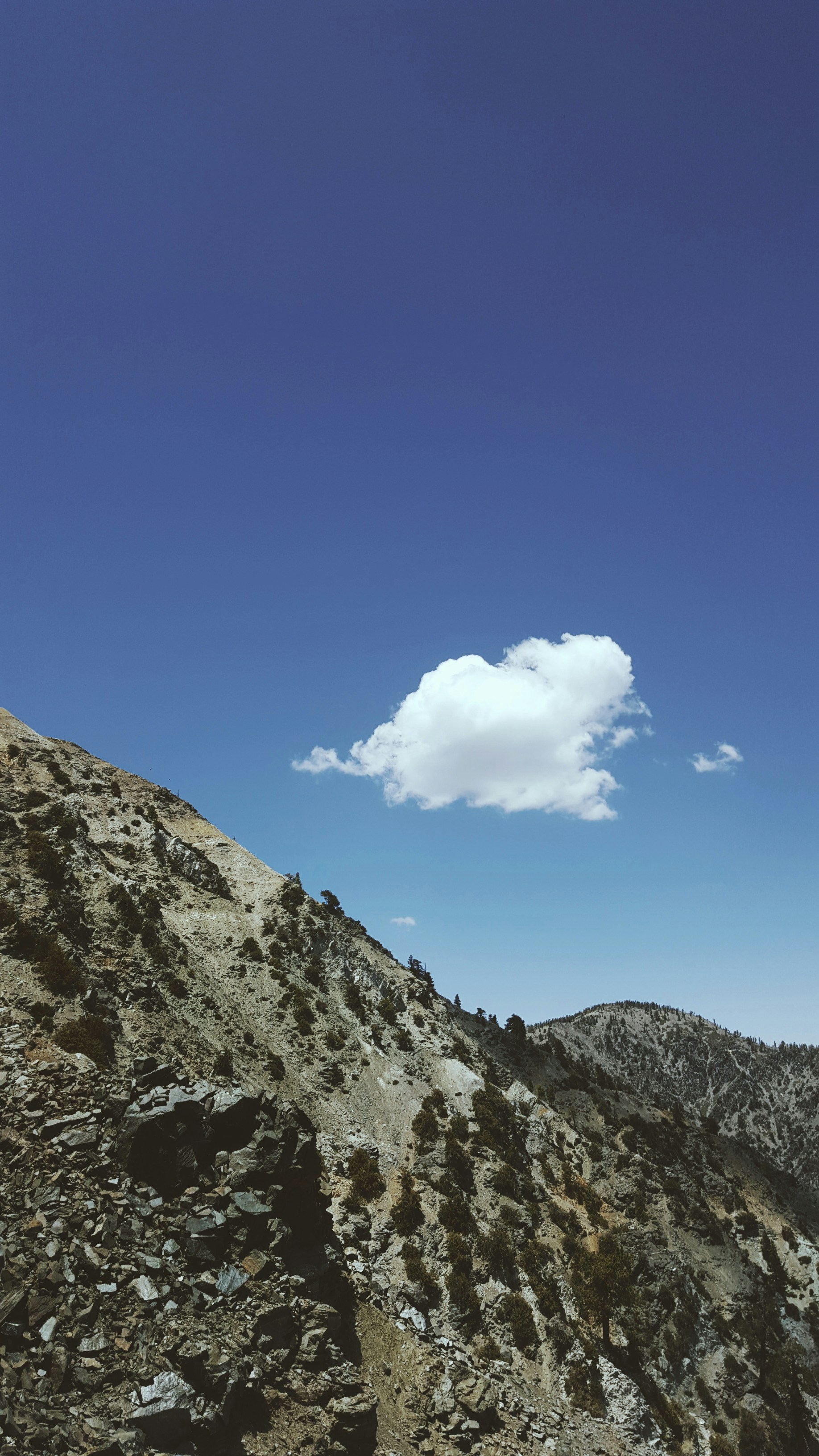 Mountains under clouds from the Devil's Backbone Trail, Lytle Creek