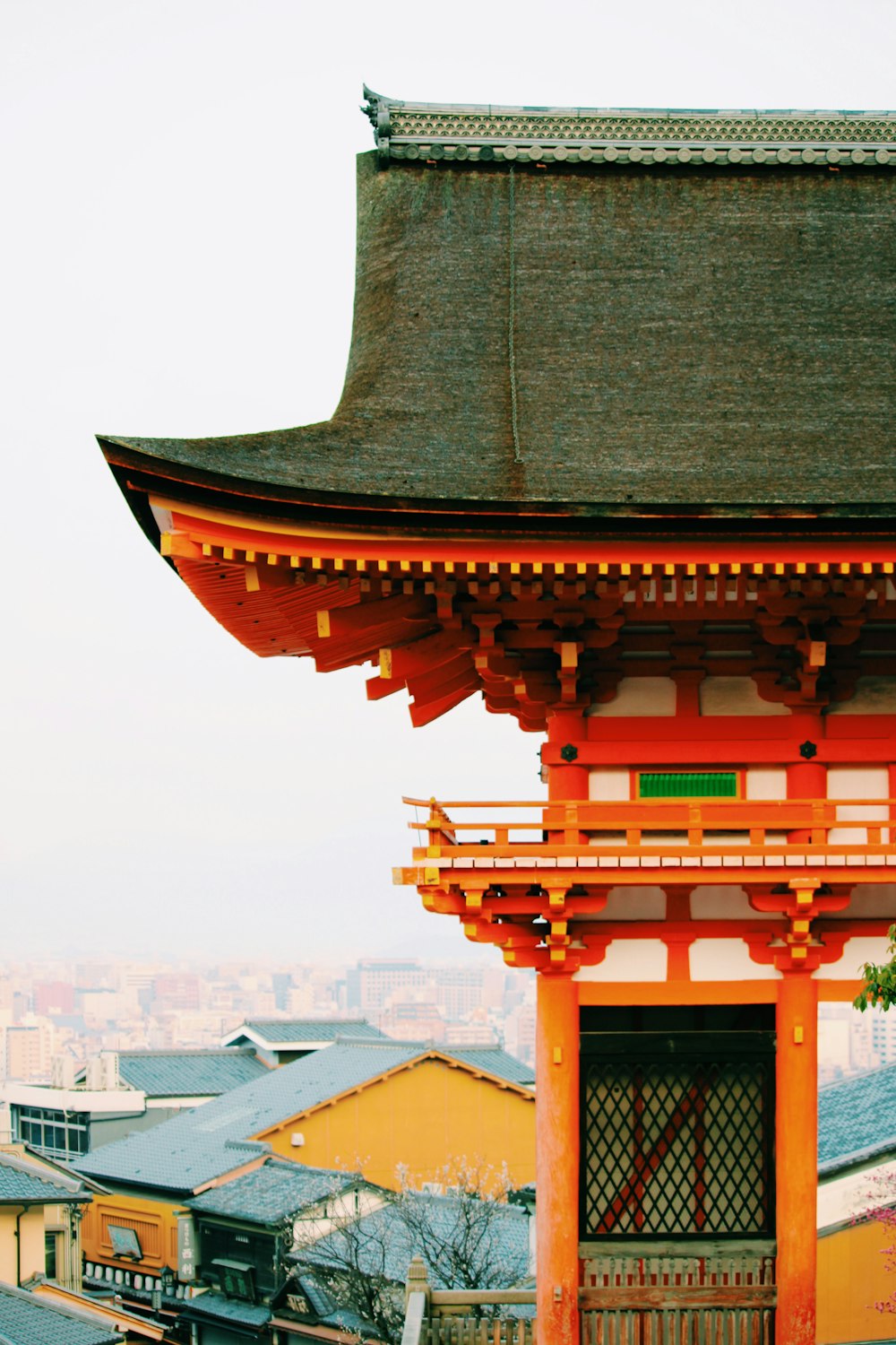 architectural photography of orange, red, and black house