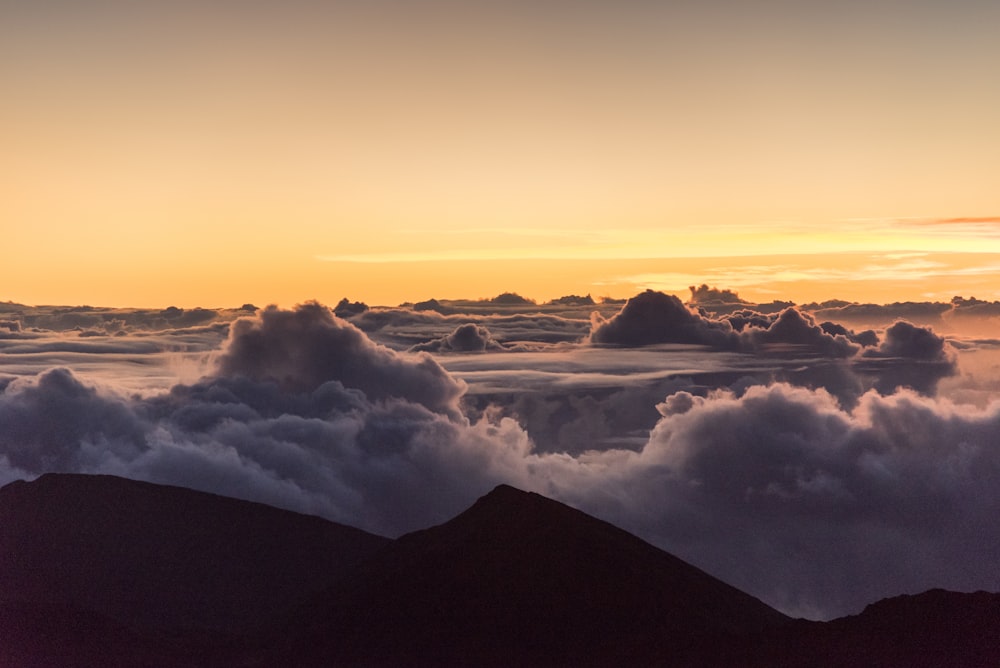 clouds during golden hour