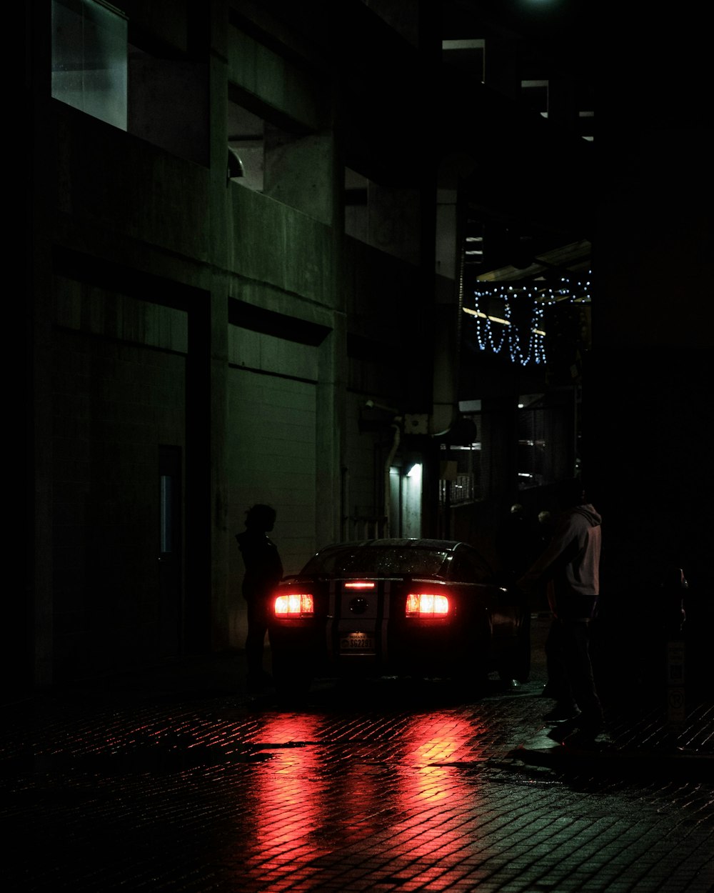 person standing beside car