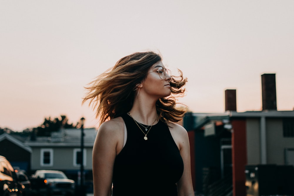 woman waving hes hair