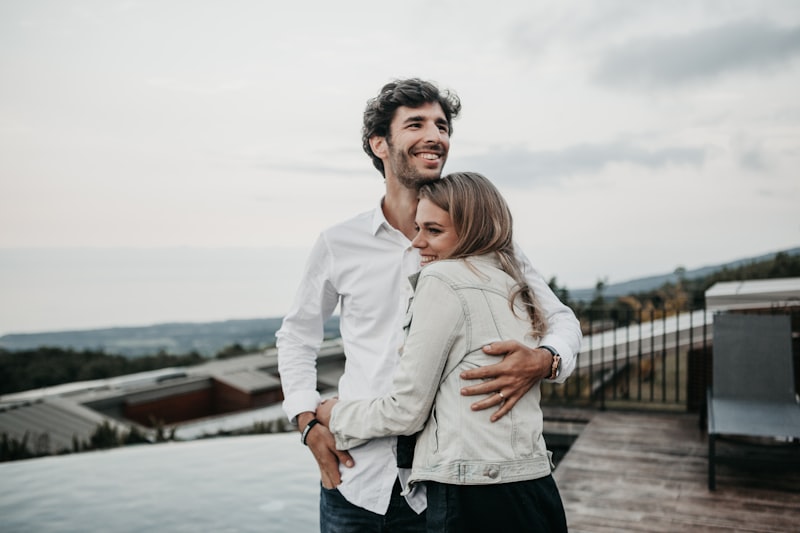 Smiling attractive man and woman