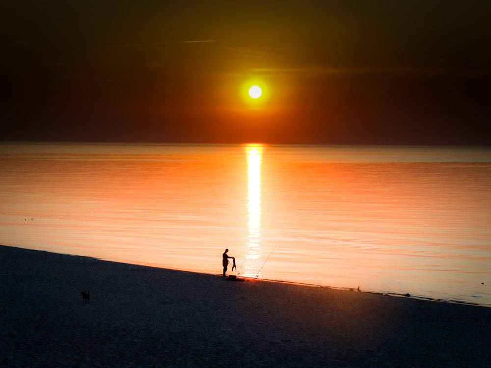 silhouette of person and golden hour